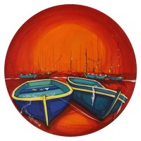 Salman Farooqi, 24 x 24 Inch, Acrylic on Canvas, Seascape Painting, AC-SF-275